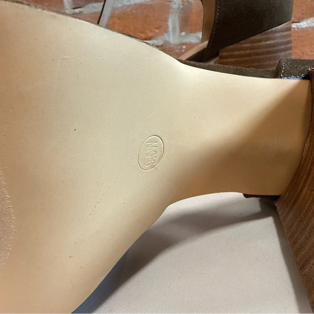 Brown Suede‎ Platform Sandals Size 9.5W NEW